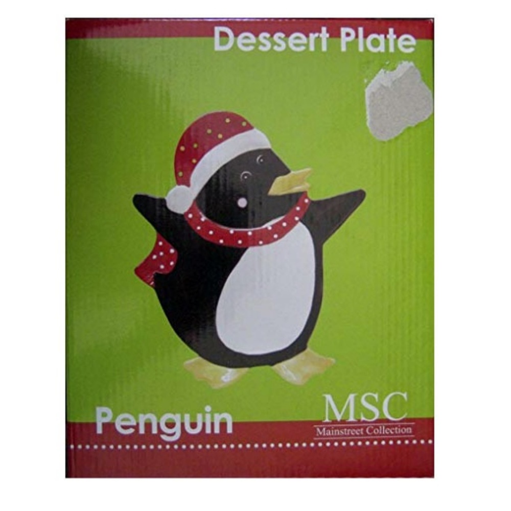 Penguin Holiday Dessert Plate